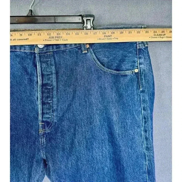 Levis 501 xx Jeans Mens 44x32 Blue Original Fit Button Fly Straight Denim - Picture 8 of 10